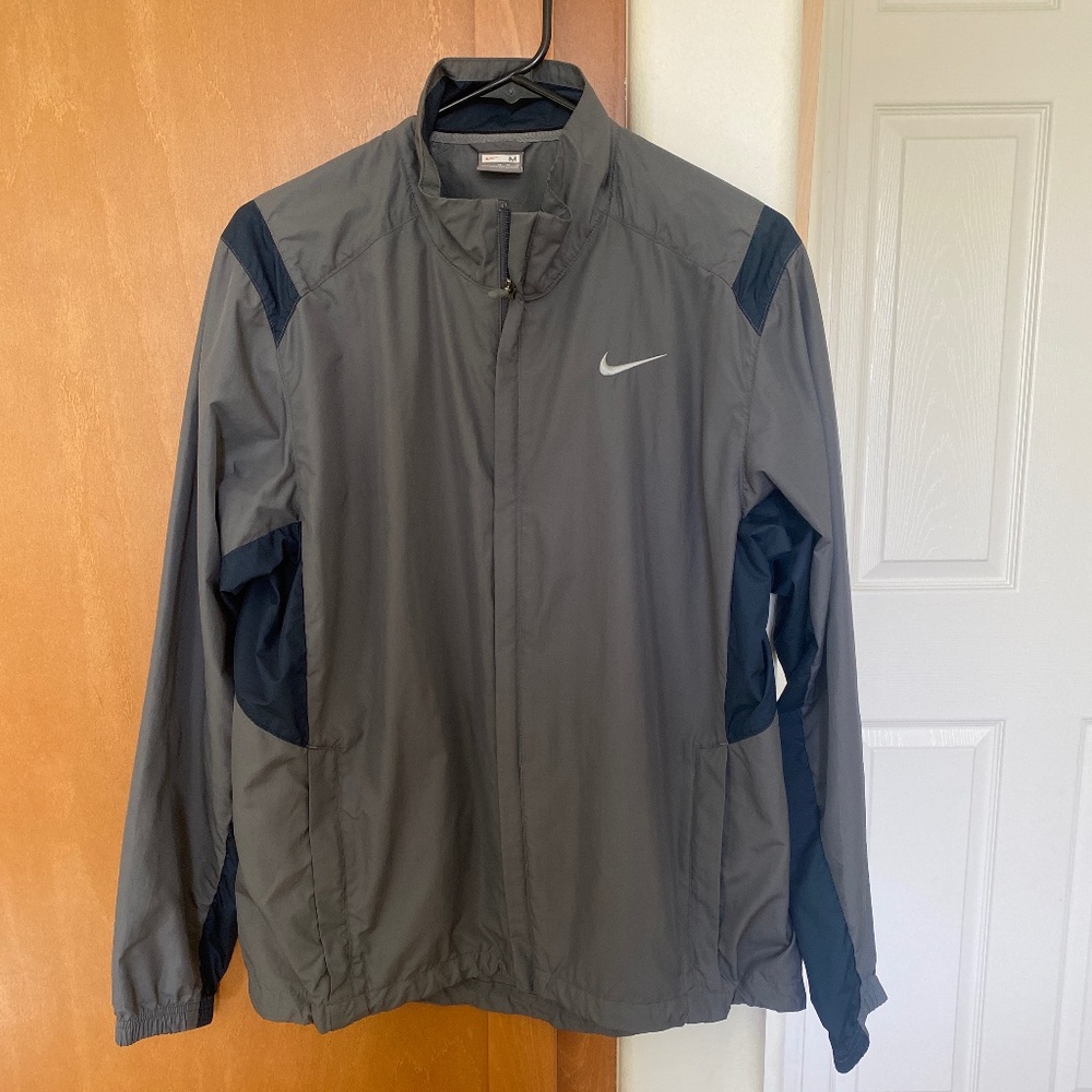 Vintage Nike Gray Full Zip Men's Jacket - Size Medium